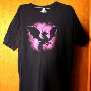 *2 for $30* TeeTurtle - Dragon T-shirt - Black and Pink